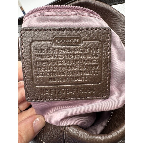 COACH Brown Pebble Leather Convertible Hobo Shoulder Bag F15064 EUC - Picture 8 of 15